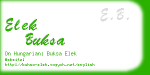 elek buksa business card